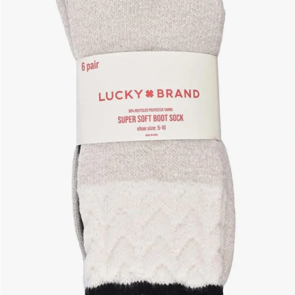 Lucky Brand Women Super Soft Boot Sock, 6-pair SZ 5-10